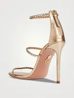 Mini Tequila Embellished Metallic Leather Sandals
