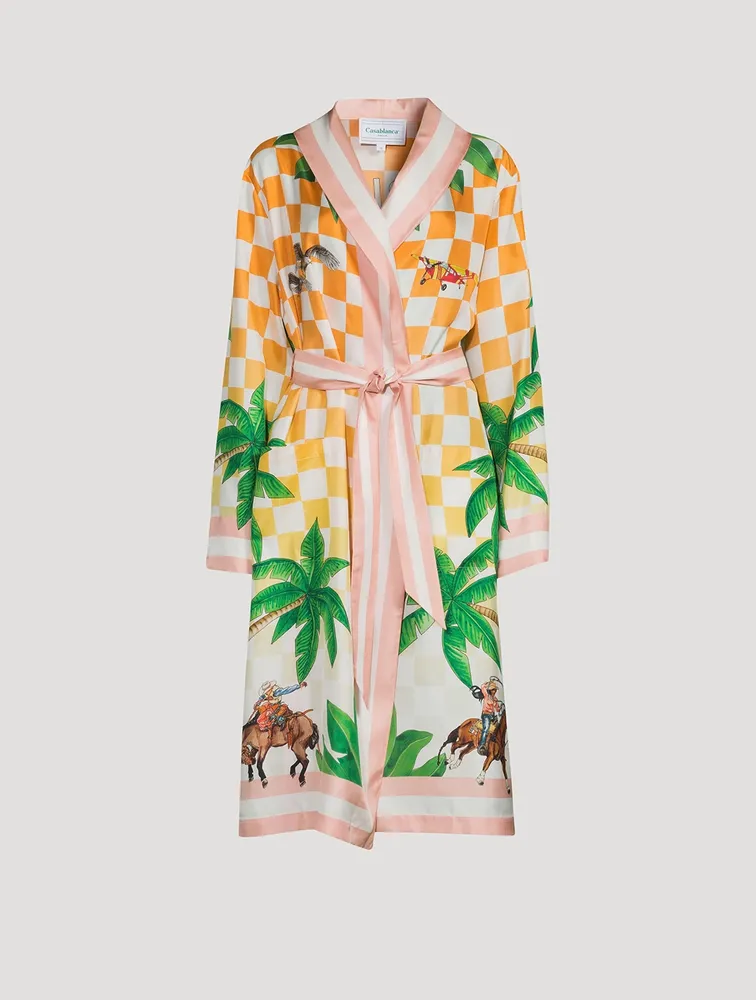 Casablanca Tennis Club Silk Robe