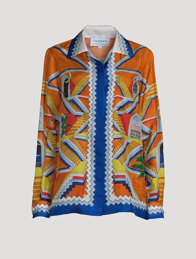 Silk Shirt Escalier Infini Print