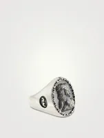 Moneta Oxidized And Polished Silver Ring With Pearl