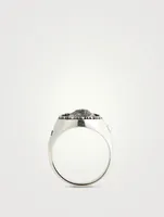 Moneta Oxidized And Polished Silver Ring With Pearl
