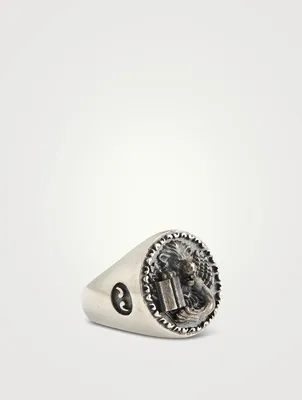 Moneta Leone Moeca Silver Signet Ring