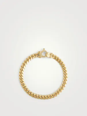 Flaming Tongue Cuban Link 18K Yellow Gold Vermeil Silver Bracelet