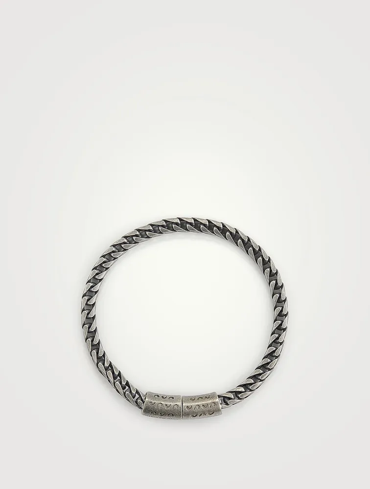 Ulysses Oxidized Silver Single Wrap Chain Bracelet
