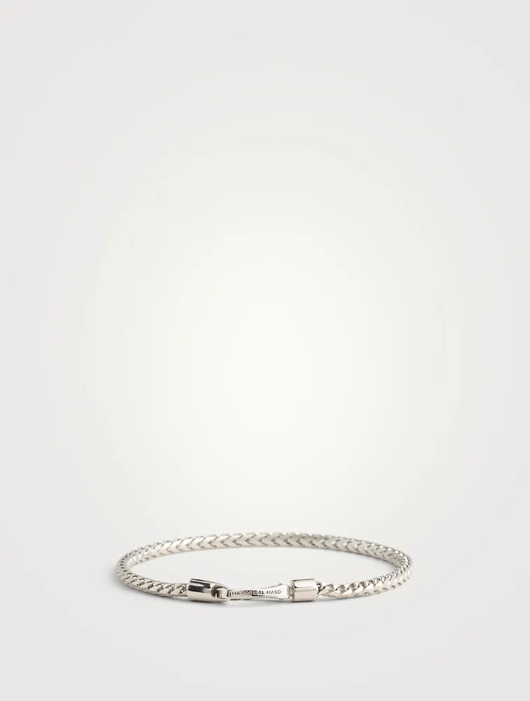 Ulysses Matte Silver Bracelet With Polished Clasp