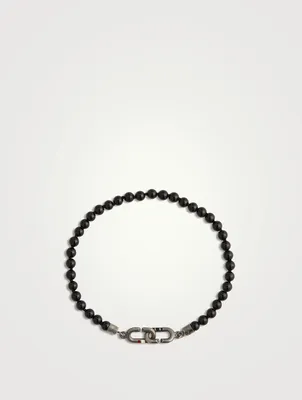 The Link Mini Onyx Beaded Eternity Bracelet