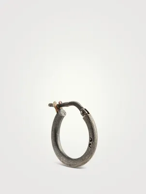 Slick Oxidized Silver Hoop Earring