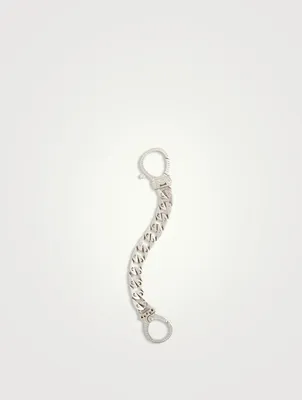 Flaming Tongue Matte Silver Key Holder With Black Diamonds