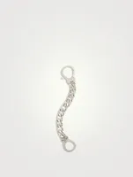 Flaming Tongue Matte Silver Key Holder With Black Diamonds