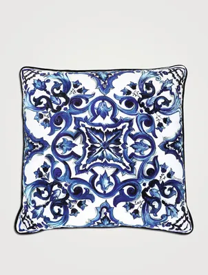 Blue Mediterraneo Velvet Cushion