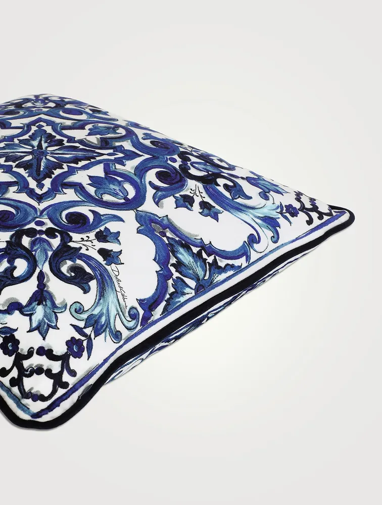 Blue Mediterraneo Velvet Cushion