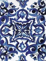 Blue Mediterraneo Velvet Cushion