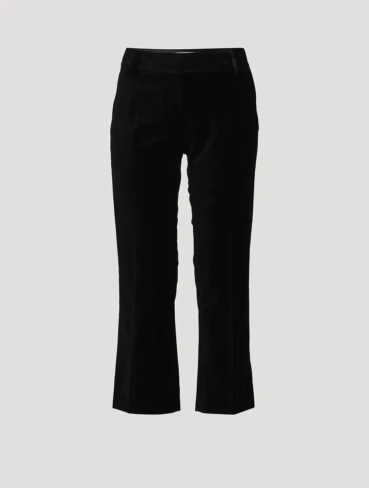 Le Crop Mini Bootcut Velvet Trousers