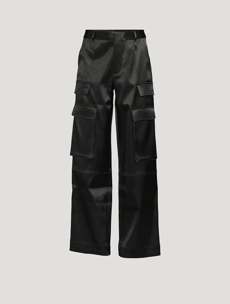 Satin Cargo Pants