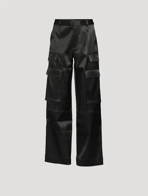 Satin Cargo Pants