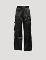 Satin Cargo Pants