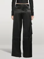 Satin Cargo Pants