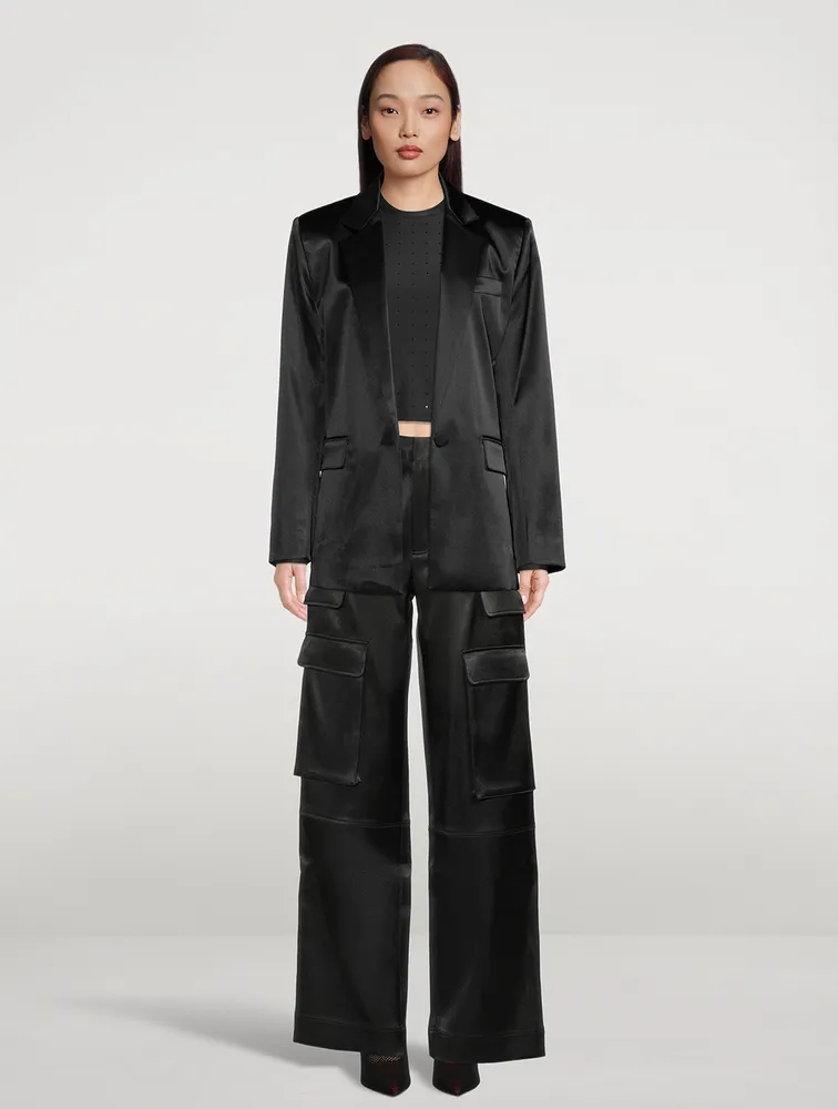 Satin Cargo Pants
