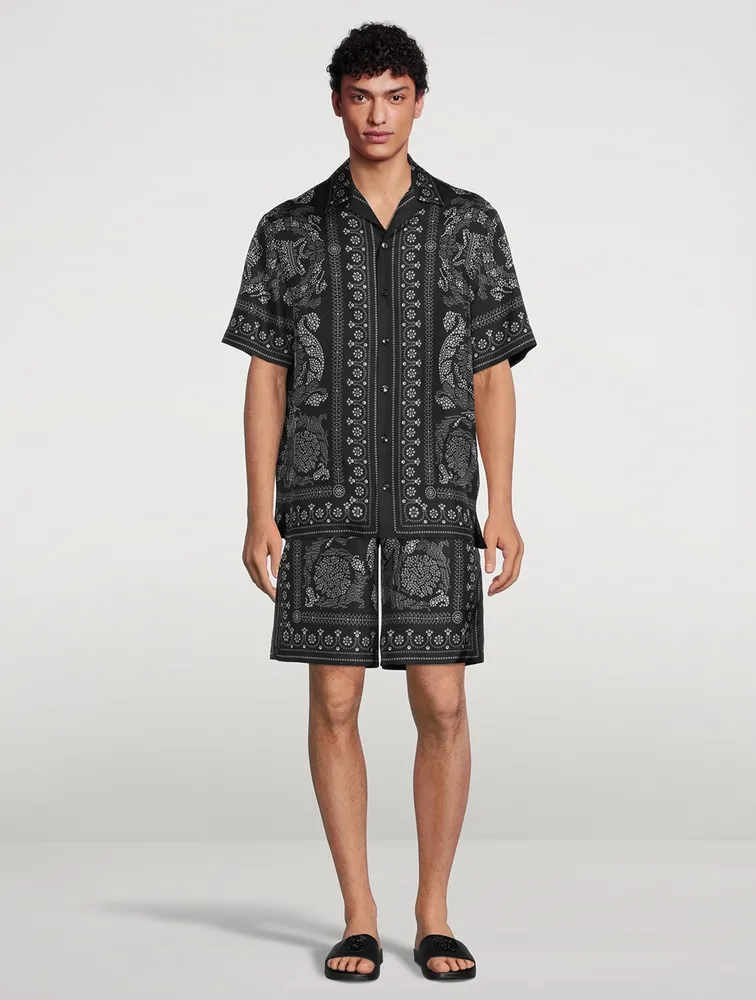 Barocco Silhouette Silk Shorts