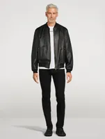 Greca Leather Bomber Jacket