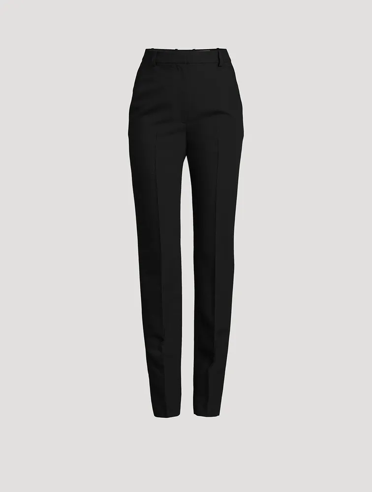 Cigarette-Leg Wool Trousers