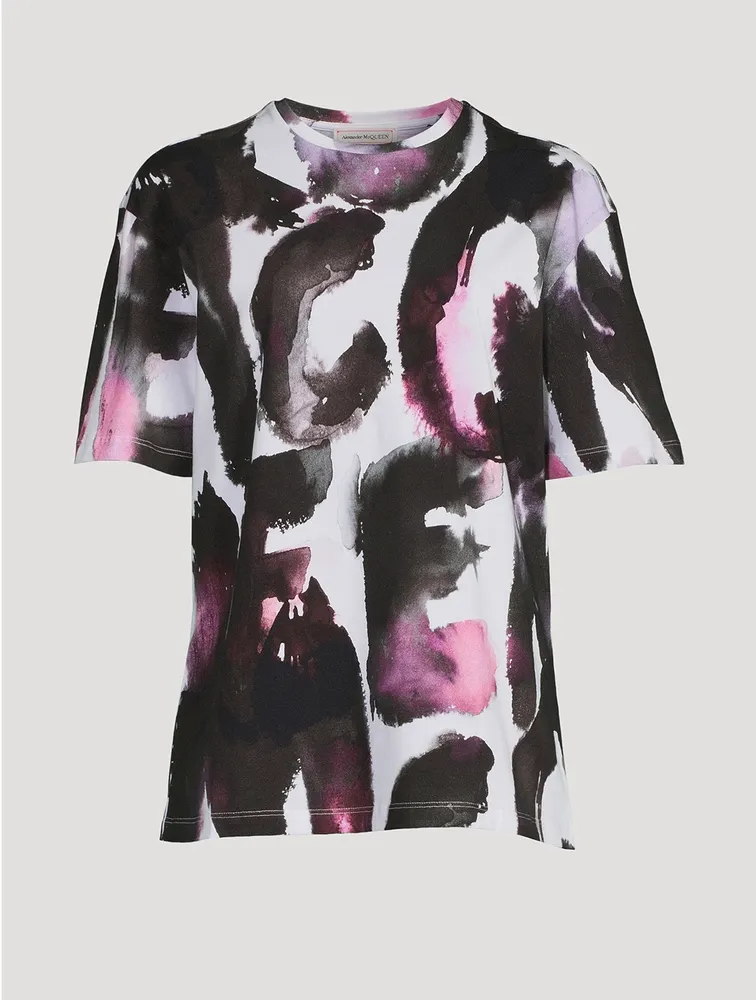 Cotton T-Shirt Watercolour Print