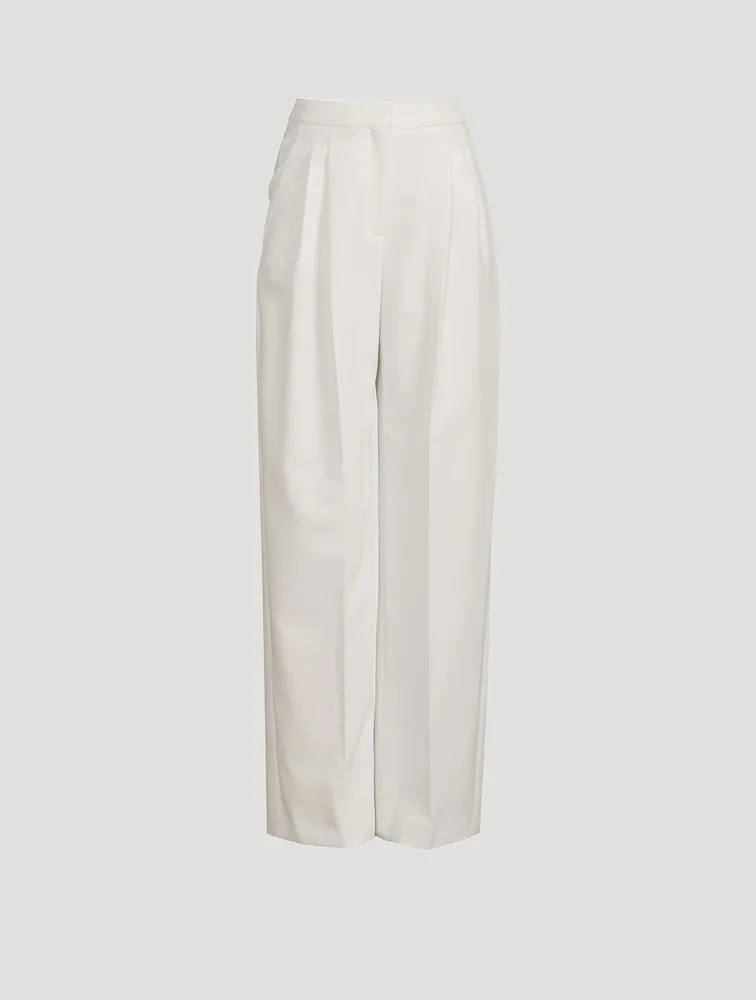 Wide-Leg Wool Trousers