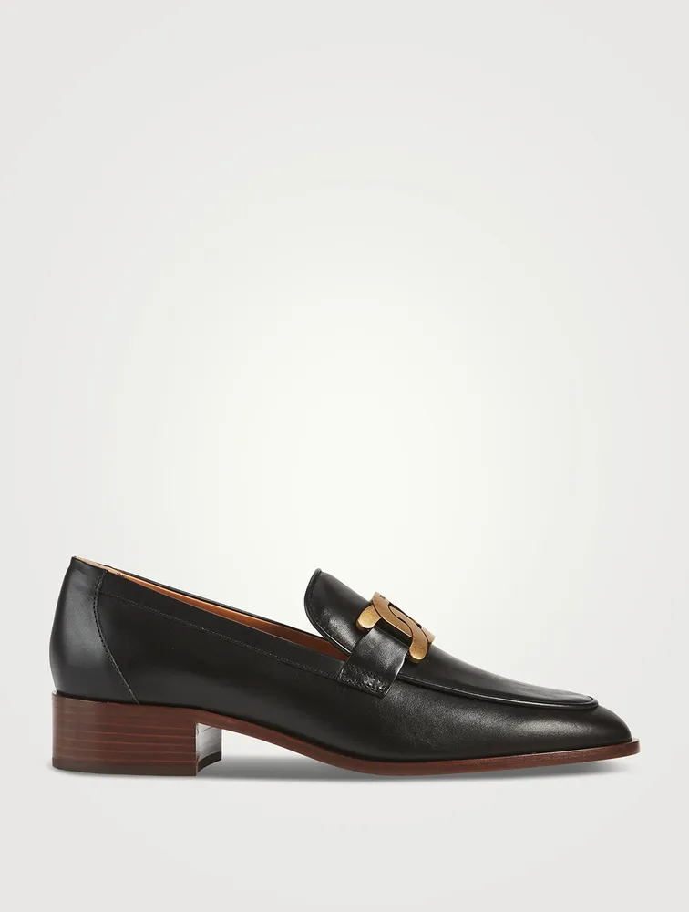 Kate Chain Leather Loafers