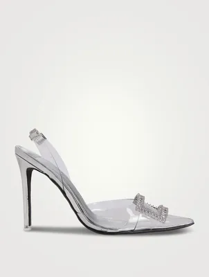 Glenda PVC And Metallic Leather Slingback Pumps