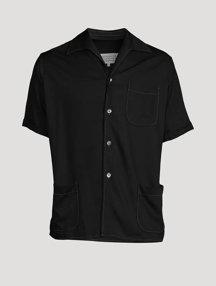 Rayon Twill Short-Sleeve Shirt