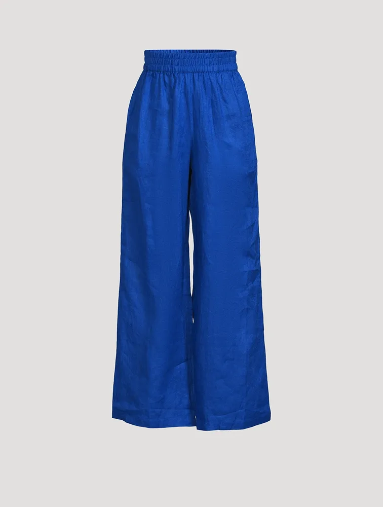 Rylee Linen High-Waisted Wide Pants