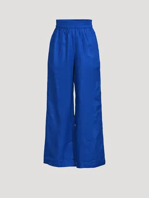 Rylee Linen High-Waisted Wide Pants