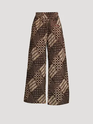 Rylee Cotton High-Waisted Wide Pants