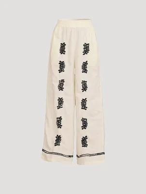 Carter Linen High-Waisted Wide Pants
