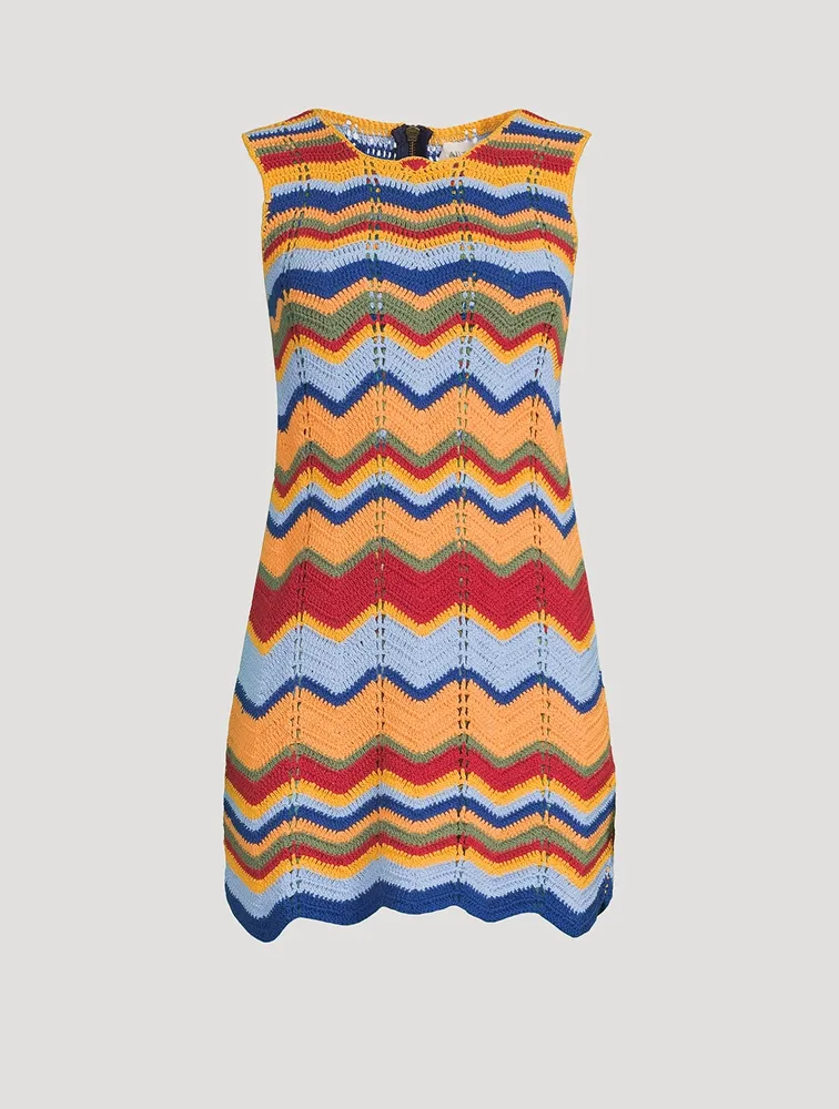 Juni Cotton Crochet Sleeveless Mini Dress