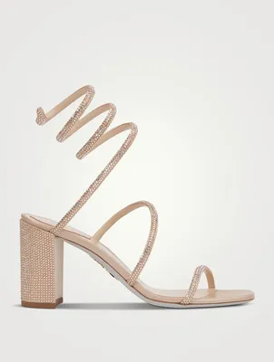 Cleo Crystal Satin Sandals