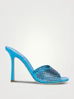 Ginger Crystal Satin Mules