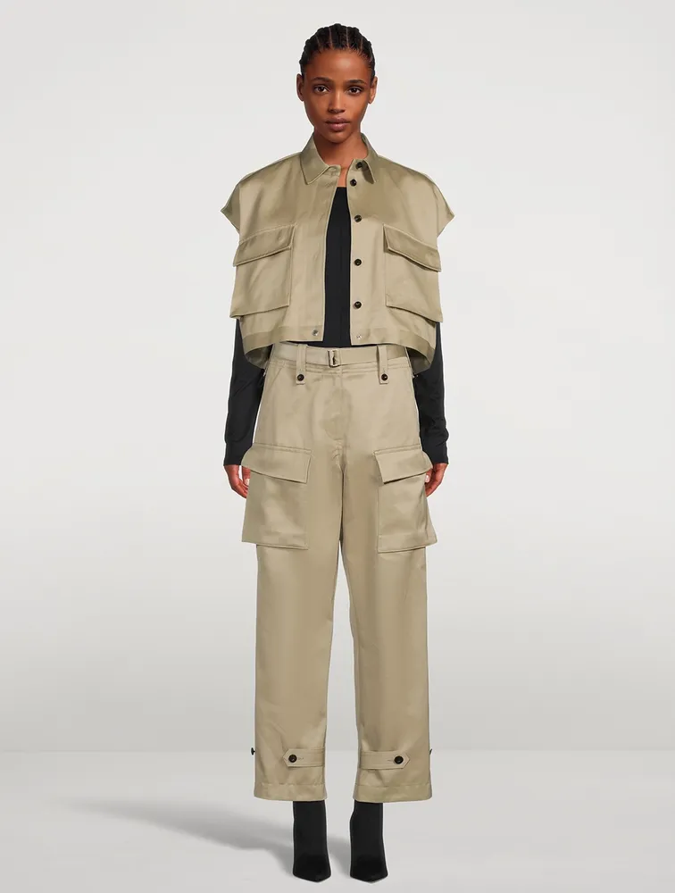 Cap-Sleeve Cargo Shirt