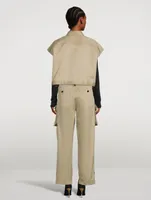 Cap-Sleeve Cargo Shirt