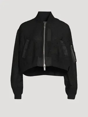 Logo-Embroidered Bomber Jacket