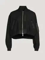 Logo-Embroidered Bomber Jacket