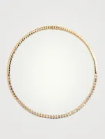 18K Gold Emerald-Cut Bezel Diamond Choker Necklace