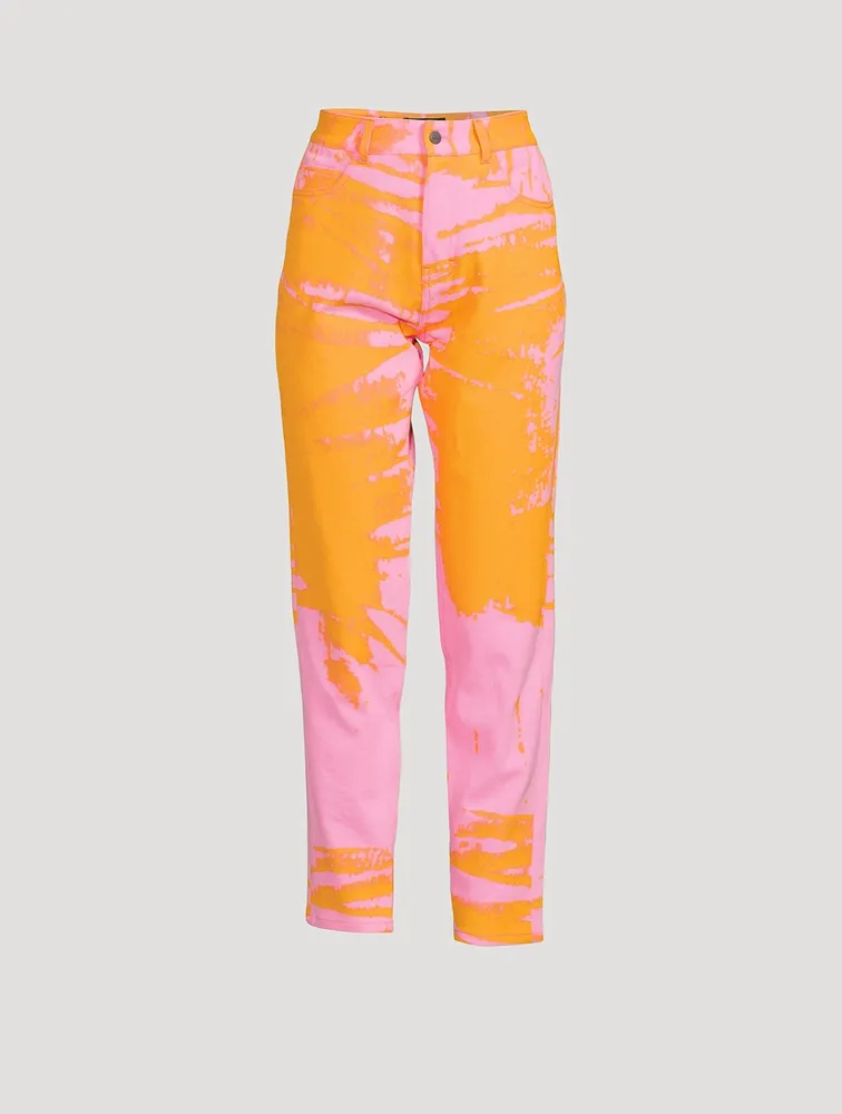Printed Straight-Leg Jeans