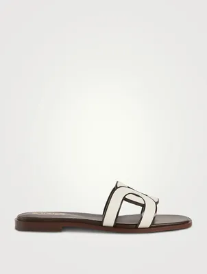 Leather Slide Sandals