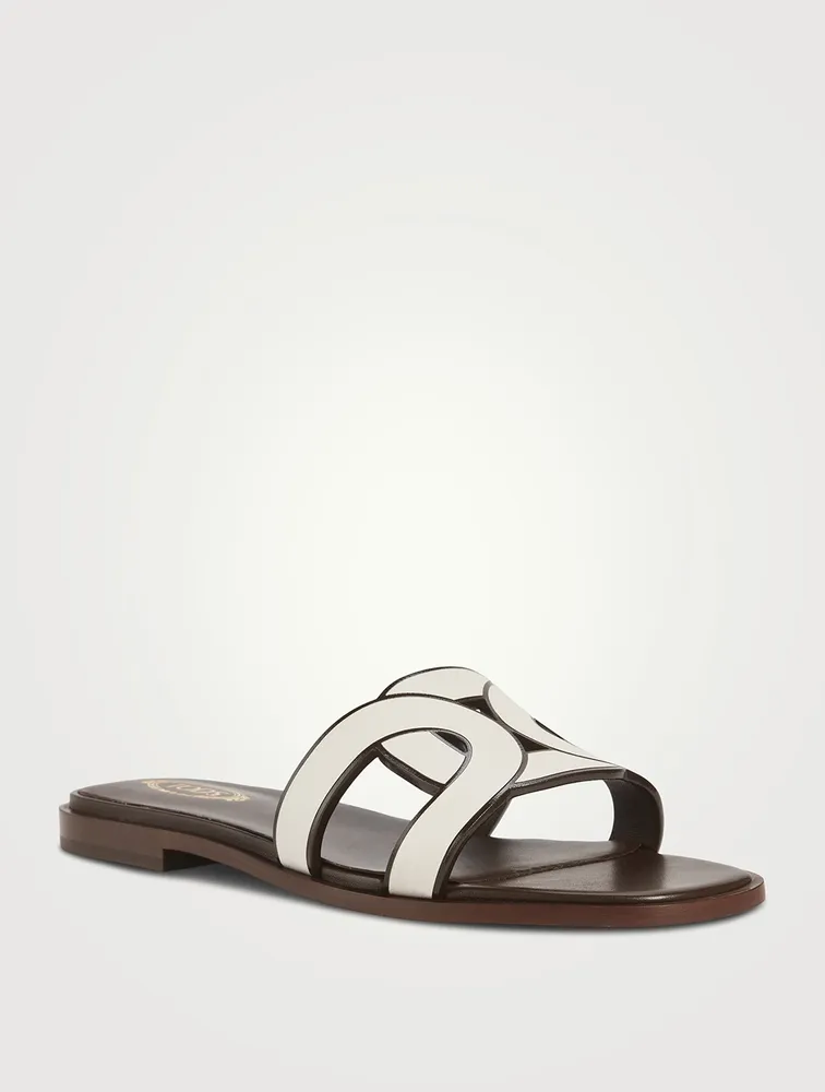 Leather Slide Sandals