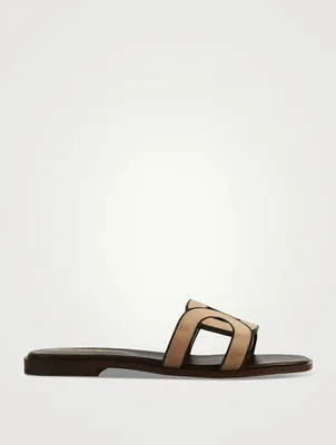 Suede Slide Sandals