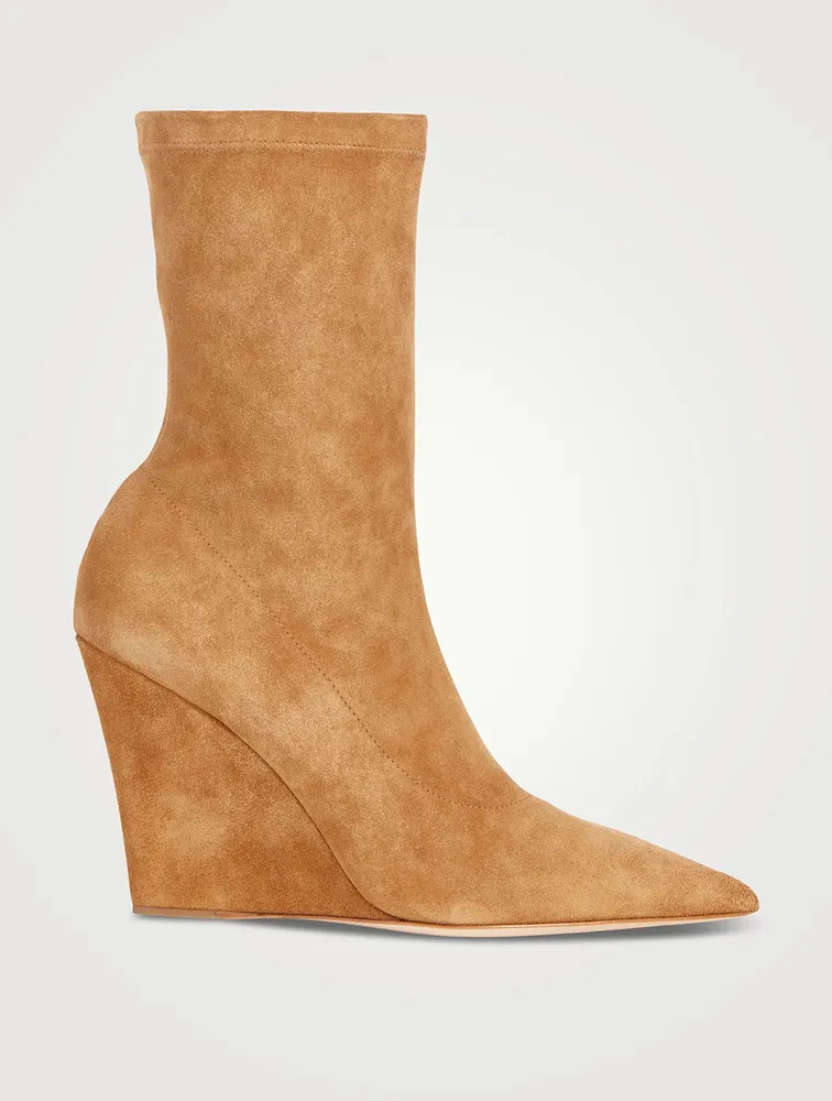 Wanda Suede Wedge Sock Boots