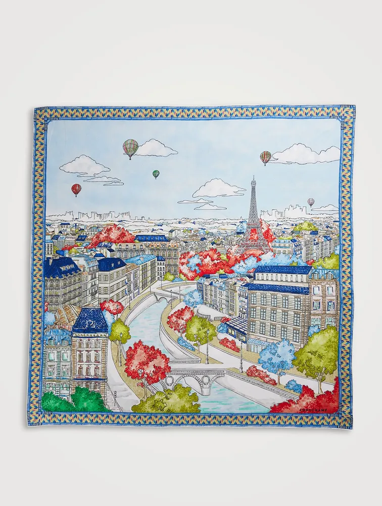 Silk Scarf In Ponts De Paris Print