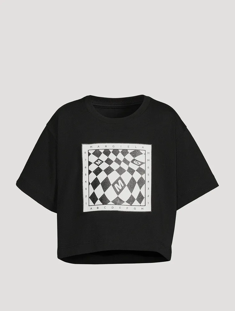 Cotton Logo Cropped T-Shirt