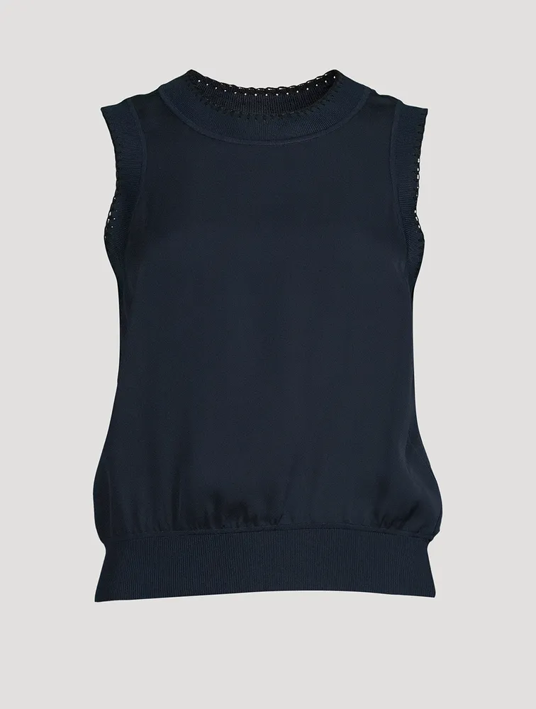 Silk And Cotton Sleeveless Top